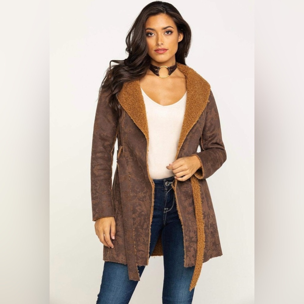 Shyanne Brown Teddy Jacket with Tan Accents